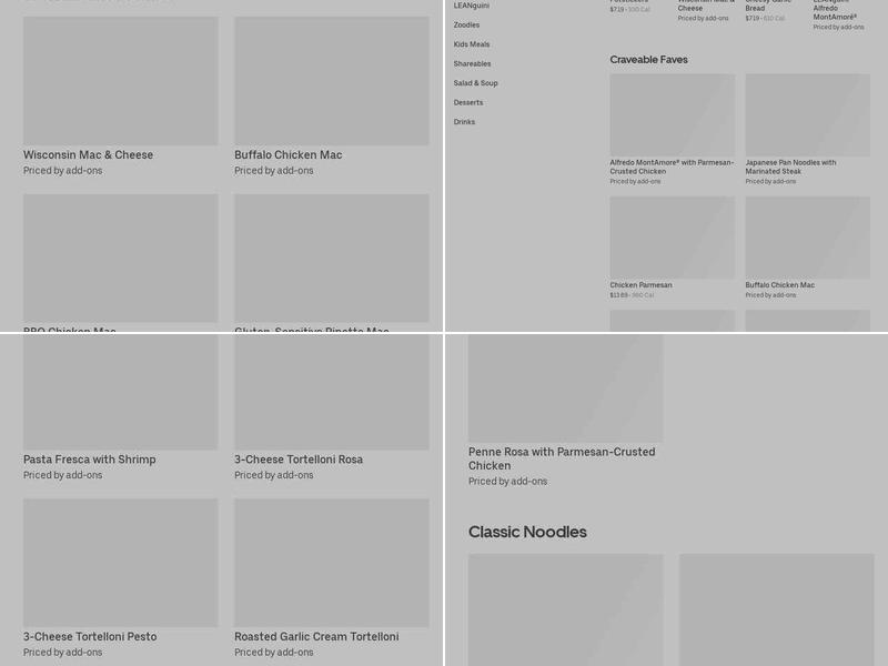 Noodles and Company Menu