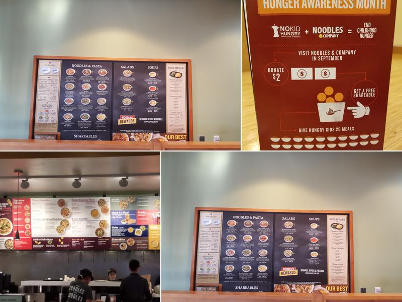 Noodles and Company Menu