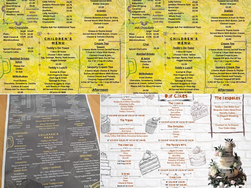 Teddy's Tearooms Menu