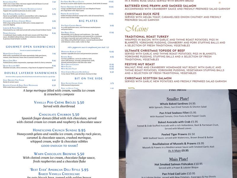 Crown & Anchor Menu
