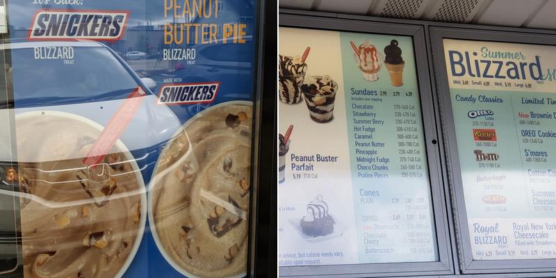 Dairy Queen Menu