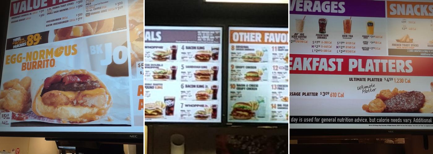Burger King Menu
