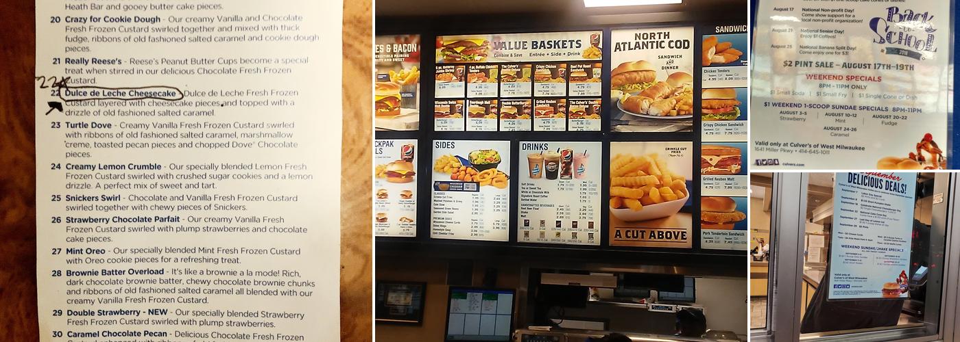 Culver’s Menu