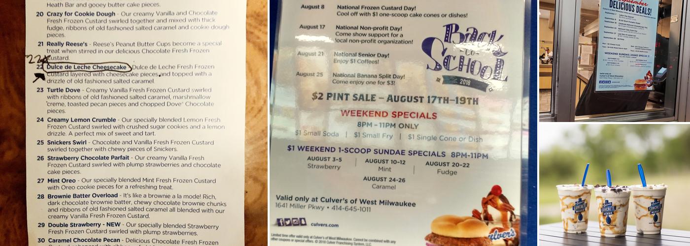 Culver’s Menu