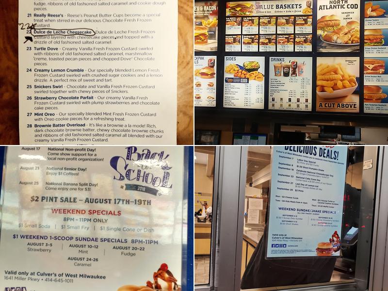 Culver’s Menu