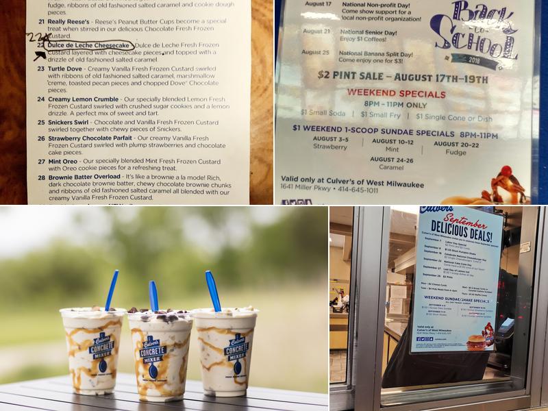 Culver’s Menu