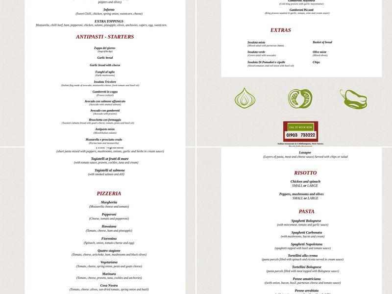 Piccola Italia Menu