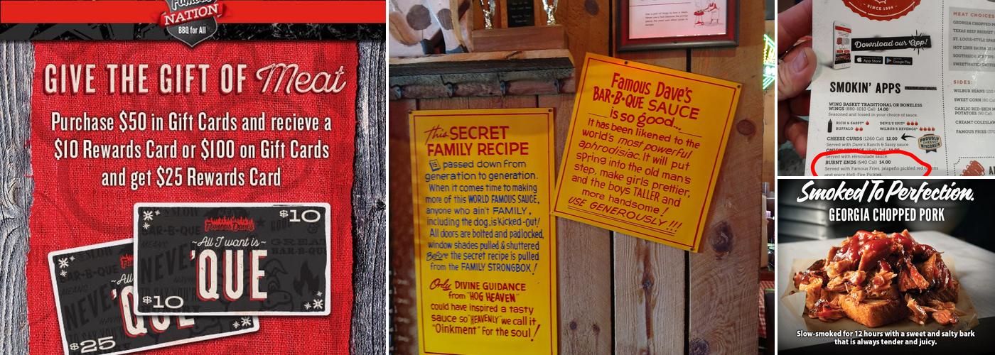 Famous Dave's Bar-B-Que Menu