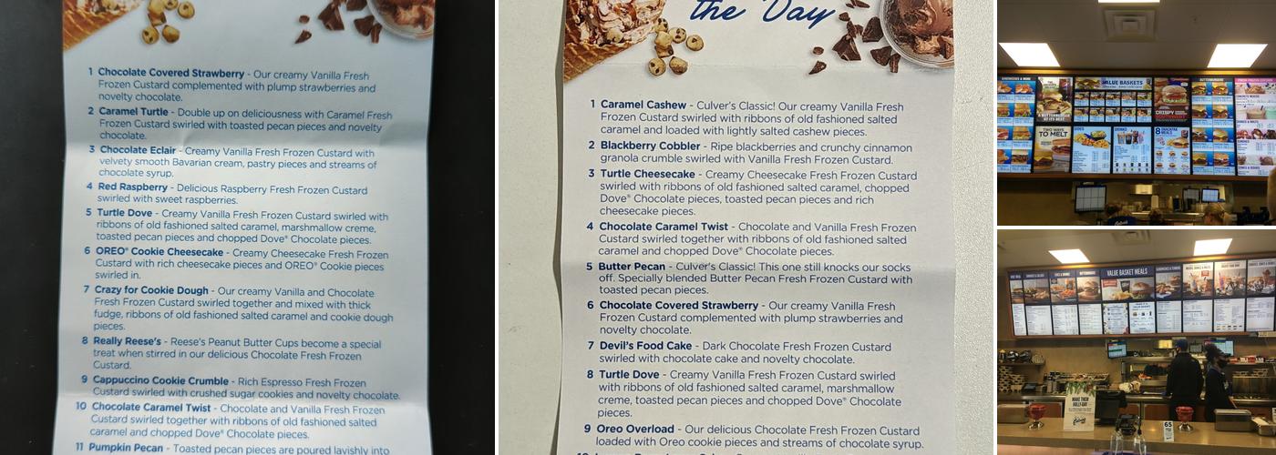Culver’s Menu
