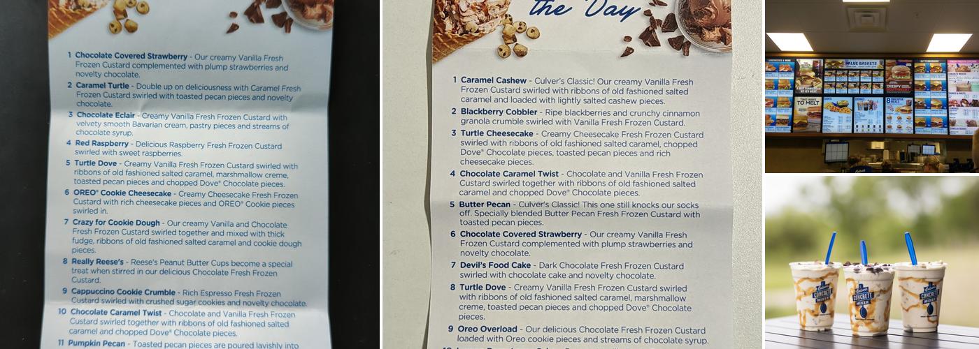 Culver’s Menu