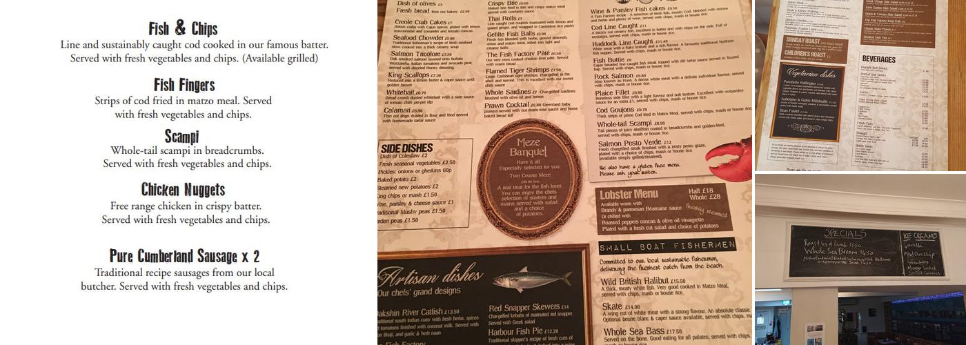 The Fish Factory Menu