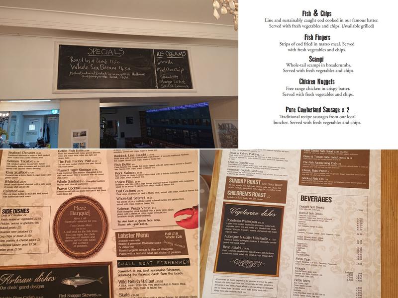 The Fish Factory Menu