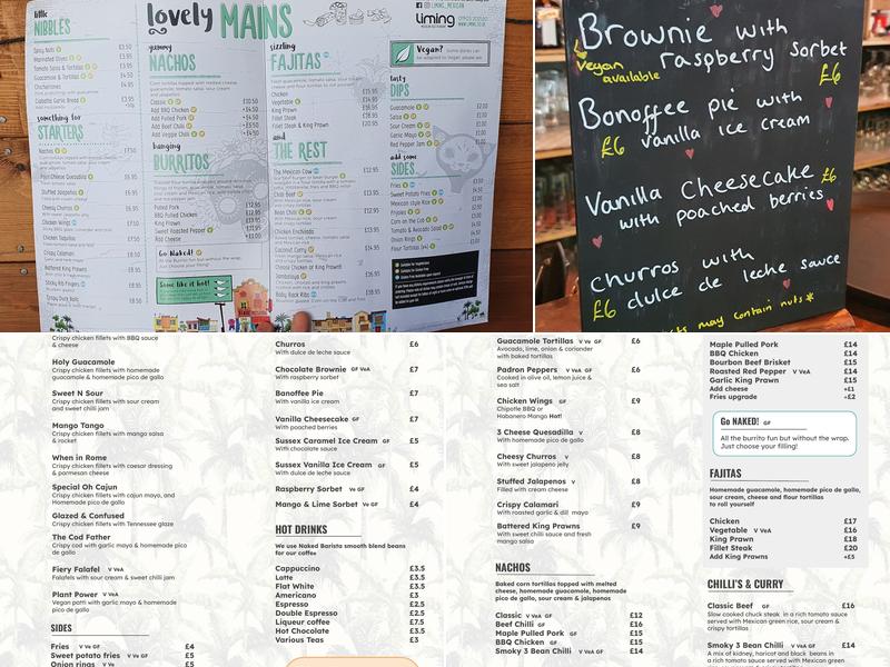 Liming Mexican Grill Menu