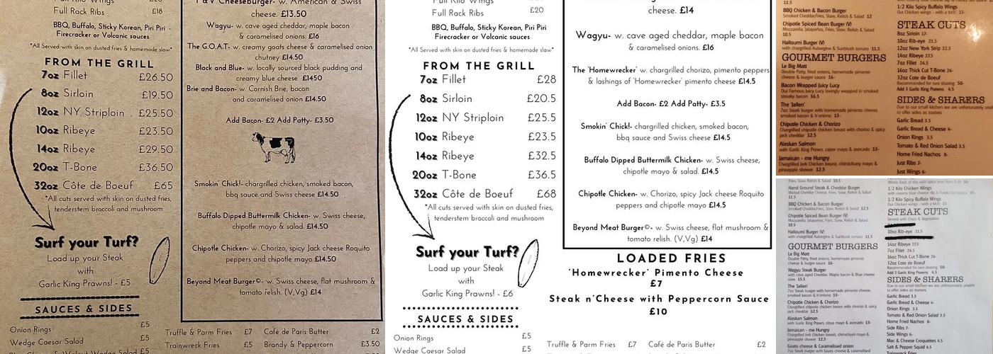 The Fox and Vivian Menu