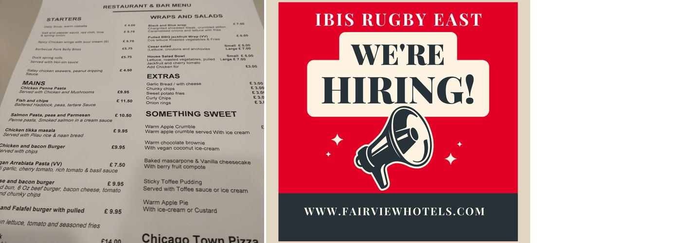 ibis Rugby East Menu