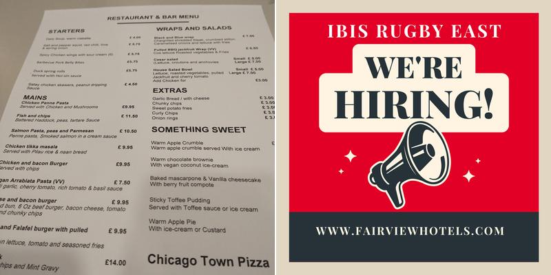 ibis Rugby East Menu
