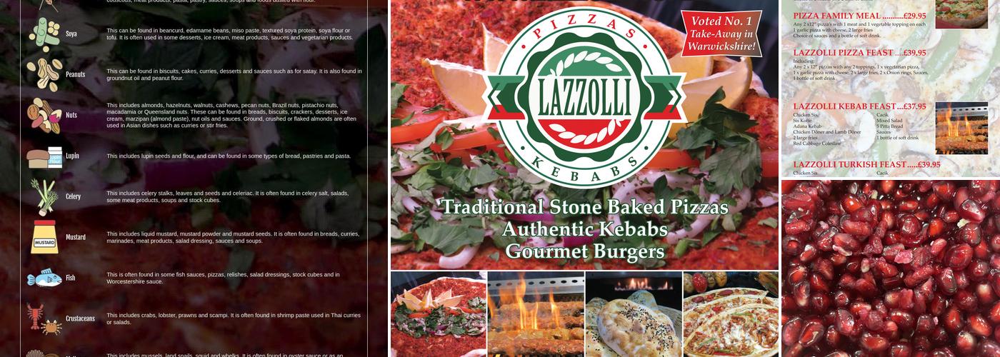 Lazzolli Pizzas and Kebabs Menu