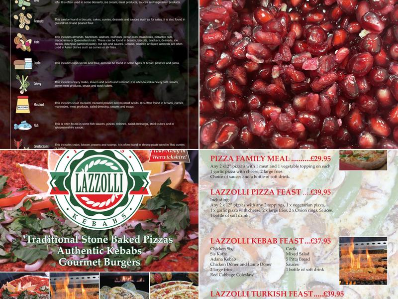 Lazzolli Pizzas and Kebabs Menu