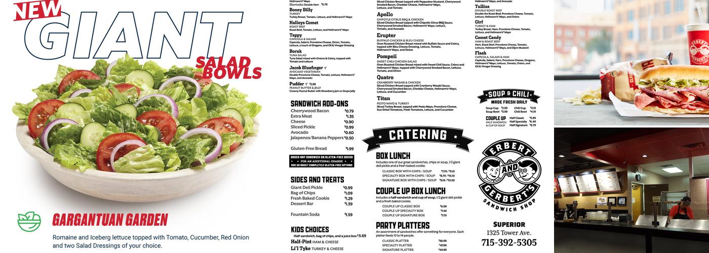 Erbert and Gerbert's Menu