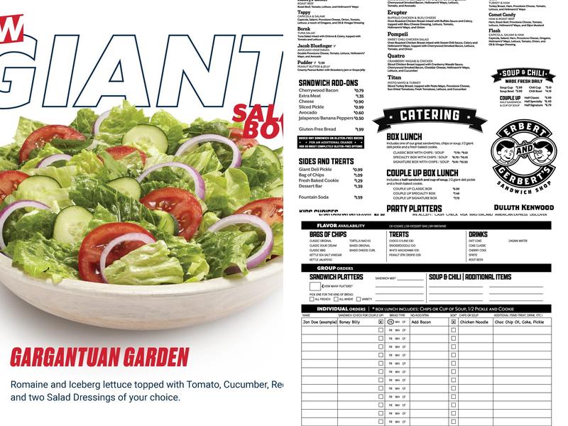 Erbert and Gerbert's Menu