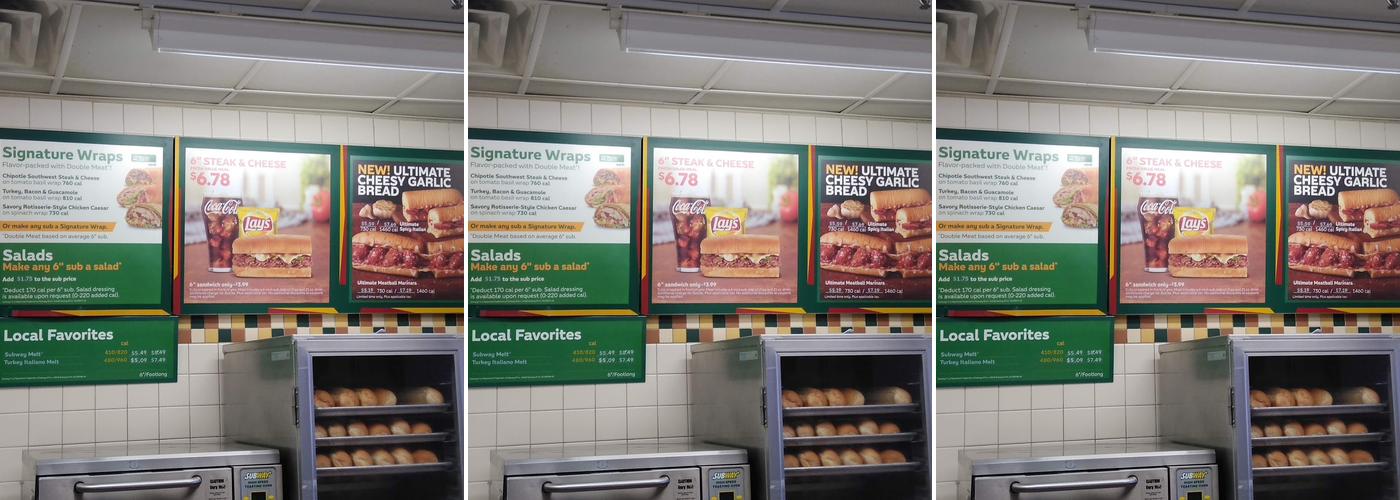 Subway Menu