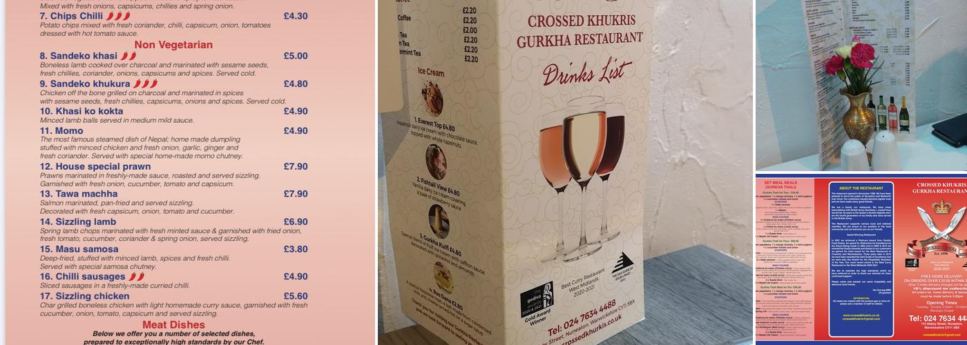 Crossed Khukris Gurkha Restaurant Menu