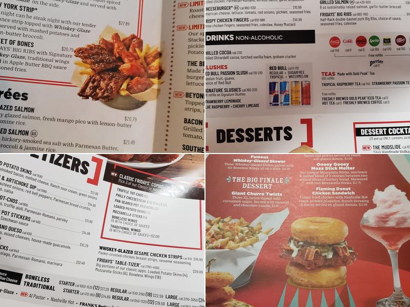 TGI Fridays Menu