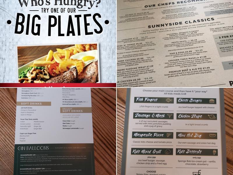 The Sunnyside Inn Menu