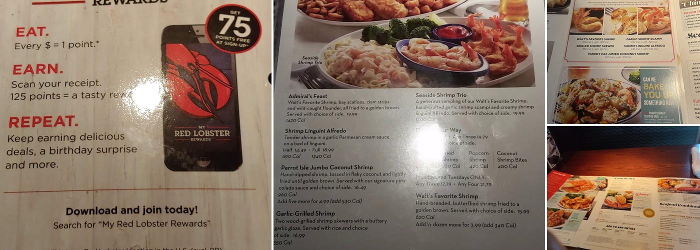 Red Lobster Menu