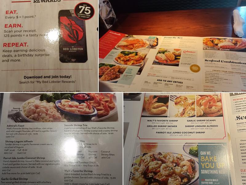 Red Lobster Menu