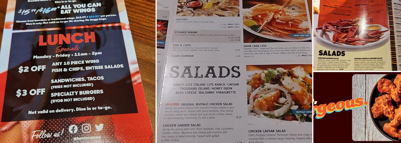 Hooters Menu