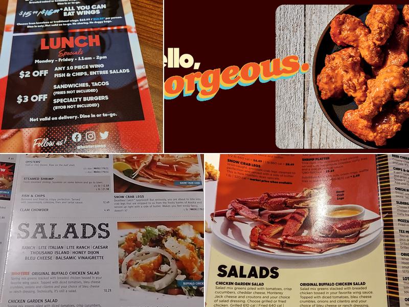 Hooters Menu