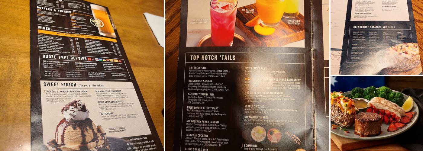 Outback Steakhouse Menu