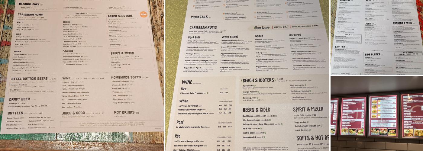 Turtle Bay Guildford Menu