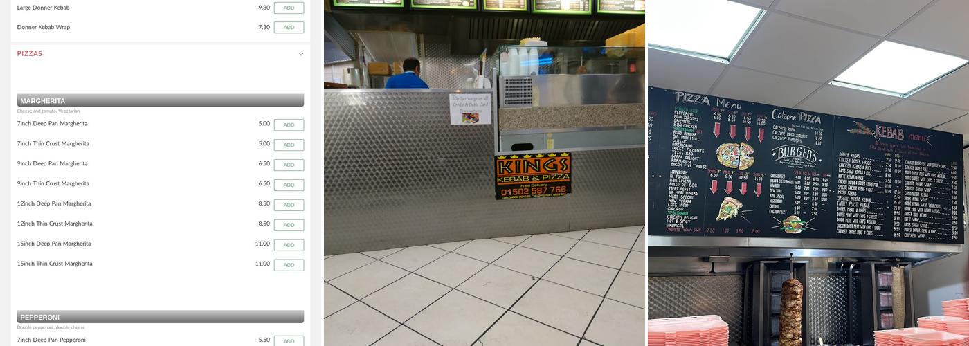 Kings Kebab & Pizza Menu