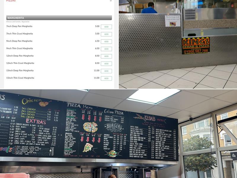 Kings Kebab & Pizza Menu
