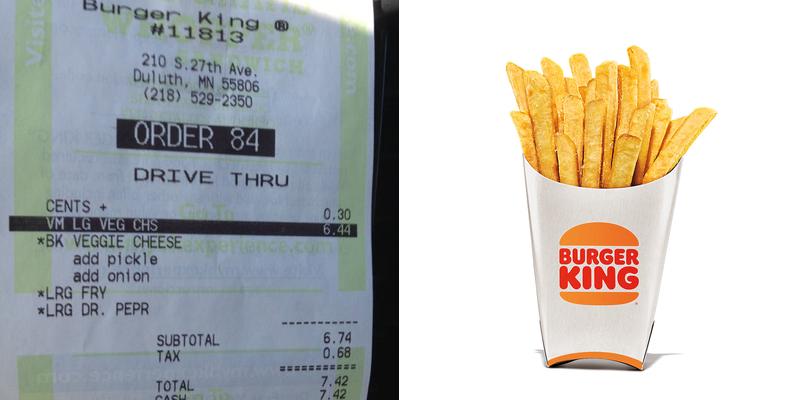 Burger King Menu