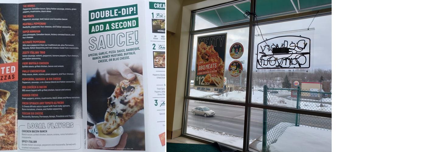 Papa Johns Pizza Menu