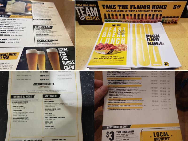 Buffalo Wild Wings Menu