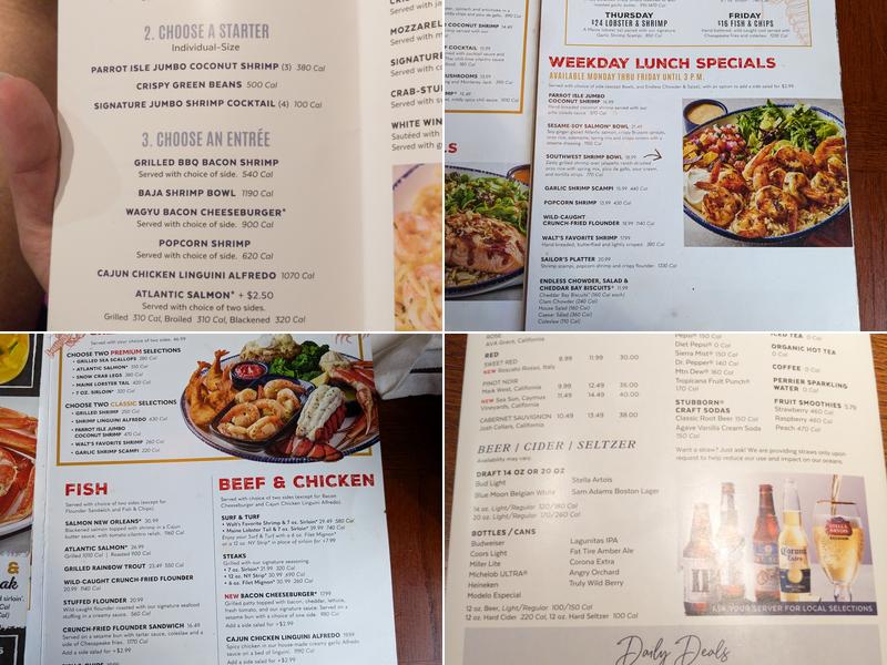 Red Lobster Menu