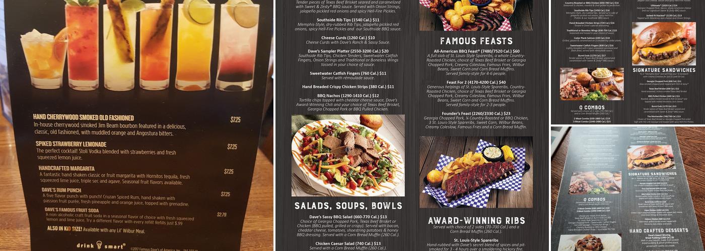 Famous Dave's Bar-B-Que Menu