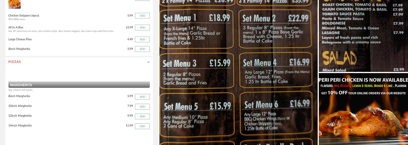 Hollywood Pizza Menu