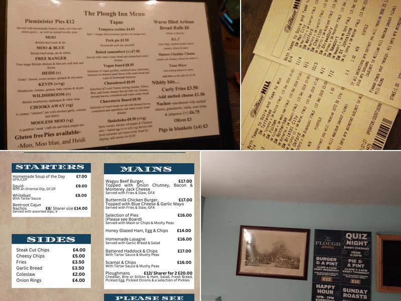 The Plough Inn Menu