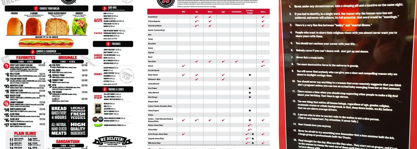 Jimmy John's Menu