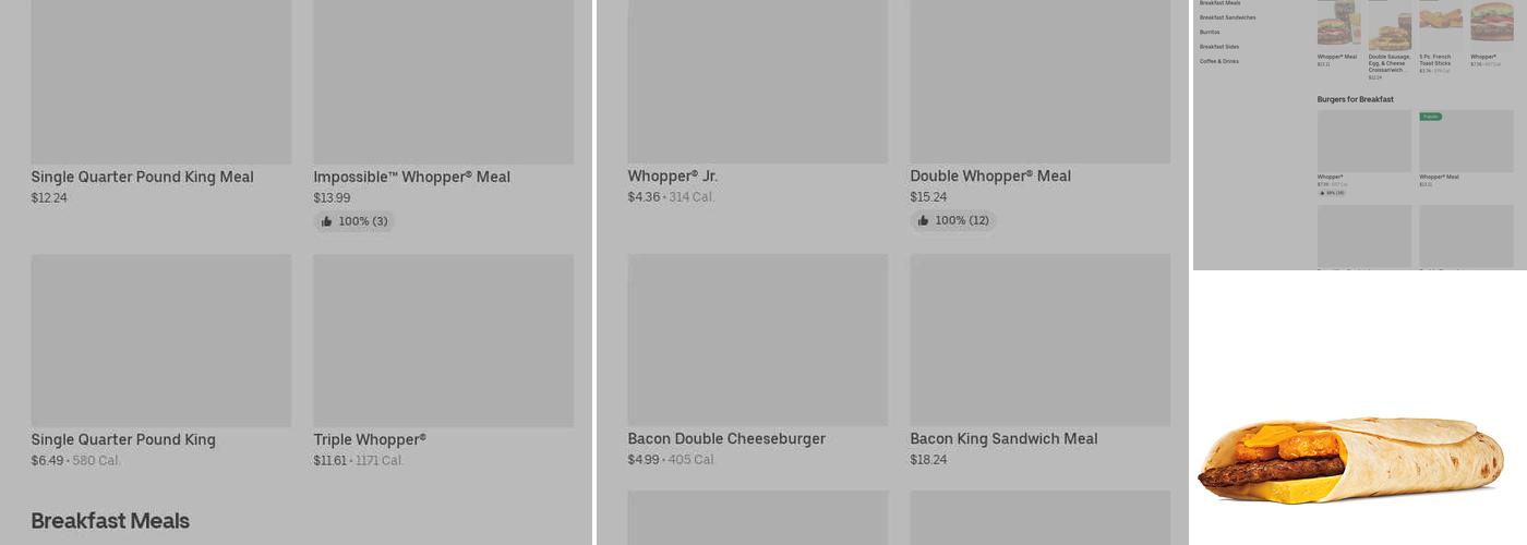 Burger King Menu