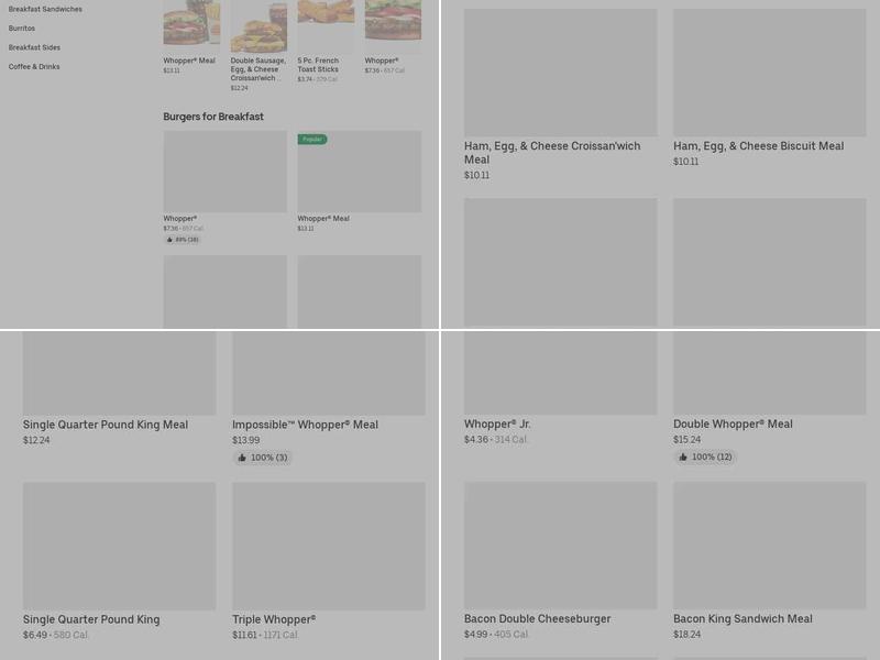 Burger King Menu
