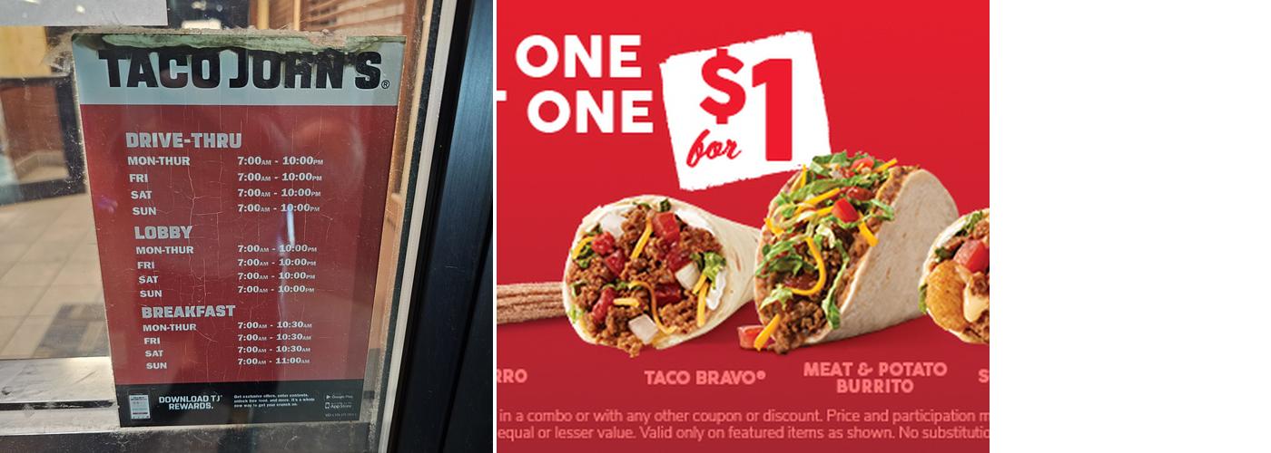 Taco John's Menu