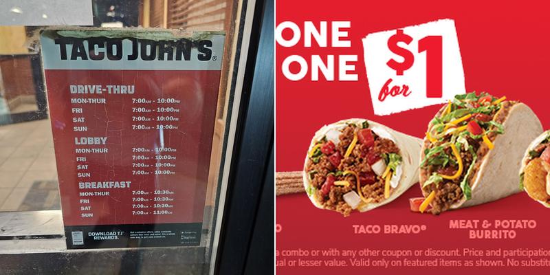 Taco John's Menu