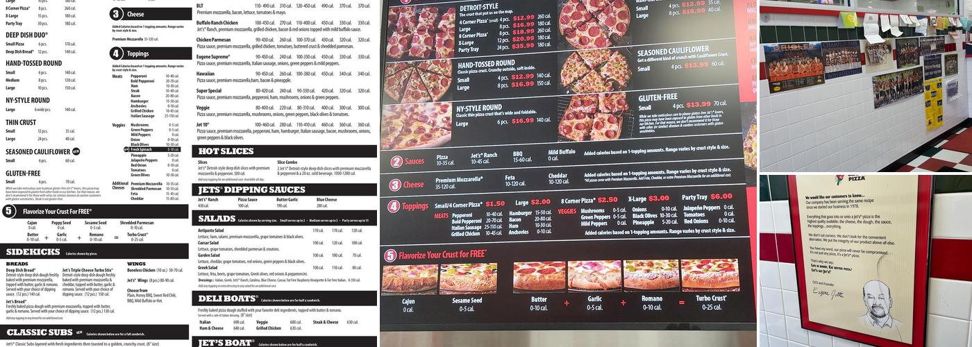 Jet's Pizza Menu