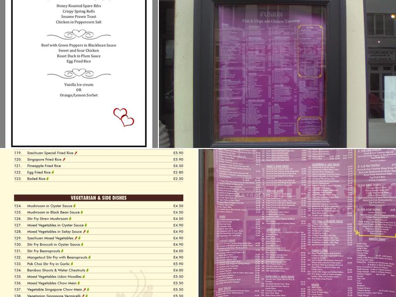 Fusion Restaurant Menu